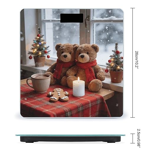 Christmas Joy Smart Scale for Body Weight Digital Bathroom Scale Toughened Glass Weight Scale with Large LCD Backlight Display High Precision Scales Weighing Machine