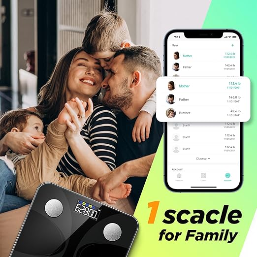 Scale for Body Weight and Fat Percentage RunSTAR Digital Accurate Bathroom Smart Scale with Large Display FSA&ampHSA Eligible 13 Body Composition Analyzer Sync App