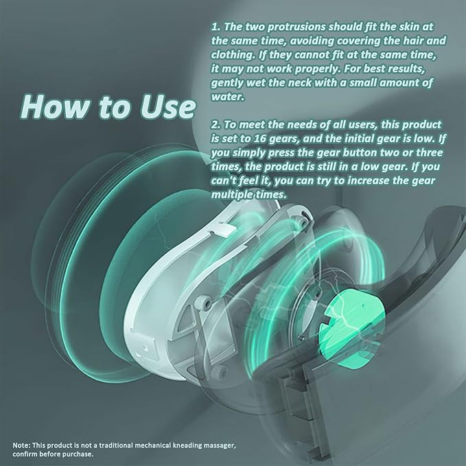 FUTURAX PulseX Neck Massager Neck Massager with Heat 10 Settings &amp 16 Strength Levels Compact and Travel-Friendly Great for Comfort (White)