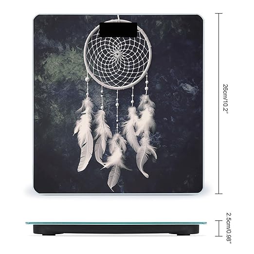 White Fantasy Dream Catcher Scale for Body Weight Accurate Digital Bathroom Scale Toughened Glass High Precision Scales Smart Weight Scales with Large LCD Backlight Display Weighing Machine