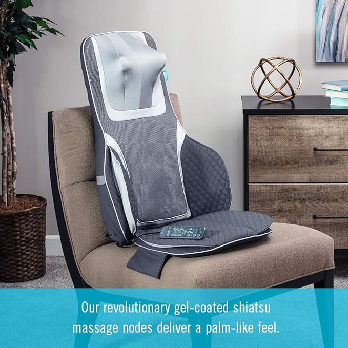 Homedics Gentle Touch Gel Deluxe Shiatsu Neck Shoulder and Back Massage Cushion with Heat