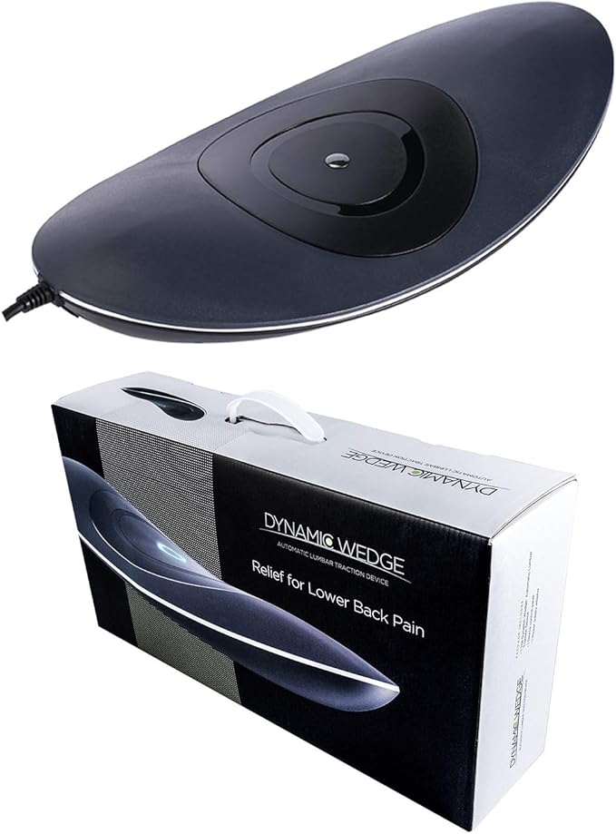 Back Pain Relief - Low Back Stretcher with Vibration Massage Infrared Heat and Air Pressure Spinal Decompression - Dynamic Wedge Automatic Lumbar Traction