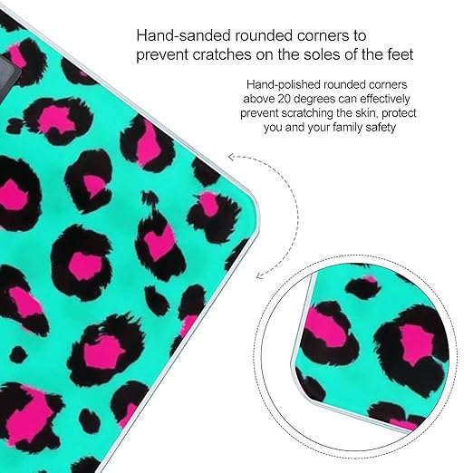 Smart Scale for Body Weight Digital Bathroom Weighing Scale Energy Saving Scale Cheetah Turquoise Mint Green Leopard Print