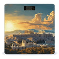 Acropolis Cityscape Skyline Bathroom Scale Large LCD Backlight Display Digital Scale Rounded Corners Body Scales Automatic Power On/Off Bathroom Scales for Home Bedrooms