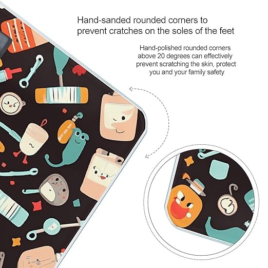 Cartoon Medicine Pattern Bathroom Scale for Body Weight LCD Display Digital Bathroom Scale Tempered Glass Bathroom Weight Scales Fashion Smart Scales for Home Bedroom 400 Lb