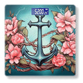 Digital Scale for Body Weight Highly Precision Bathroom Weight Scale 400 lbs with Backlit Display Personalized Scale for Home-Tattoo Design of Anchor Surrounded by Pink Flowers