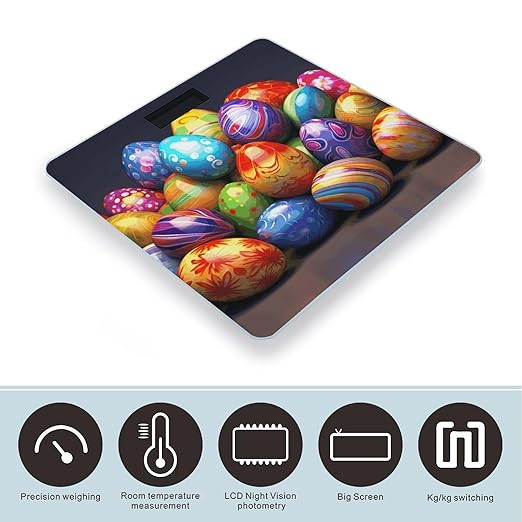Easter Eggs Scale for Body Weight Smart Scales Digital Bathroom Scale High Precision Weighing Scales with Large Display Weighing Machine for People