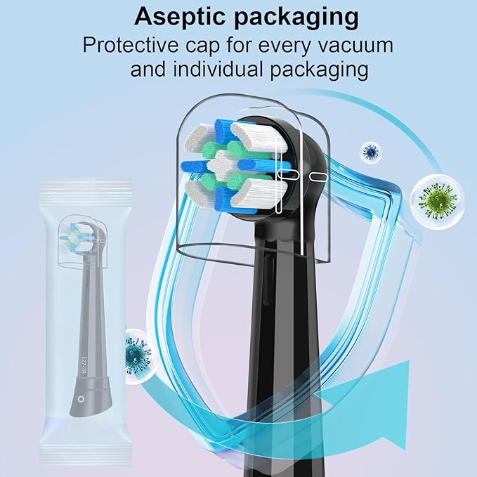 8PCS iO Replacement Heads Compatible with Oral B IO 2/3/4/5/6/7/8/9/10 Series Electric ToothbrushCompatible with Oral B io Series Toothbrush Heads with Medium BristlesBlack