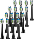 4-16pcs Toothbrush HeadsCompatible for Philips Electric Toothbrush Replacement Brush Heads Fit(16pcs Black)