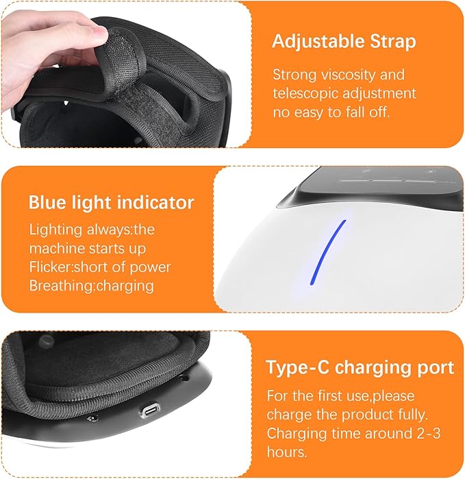 Knee Massager Large LED Screen Adjustable TemperatureCordless Knee Massager with Heat and Vibration Portable Massager for Knee Discomfort Longer Knee Straps 48CM