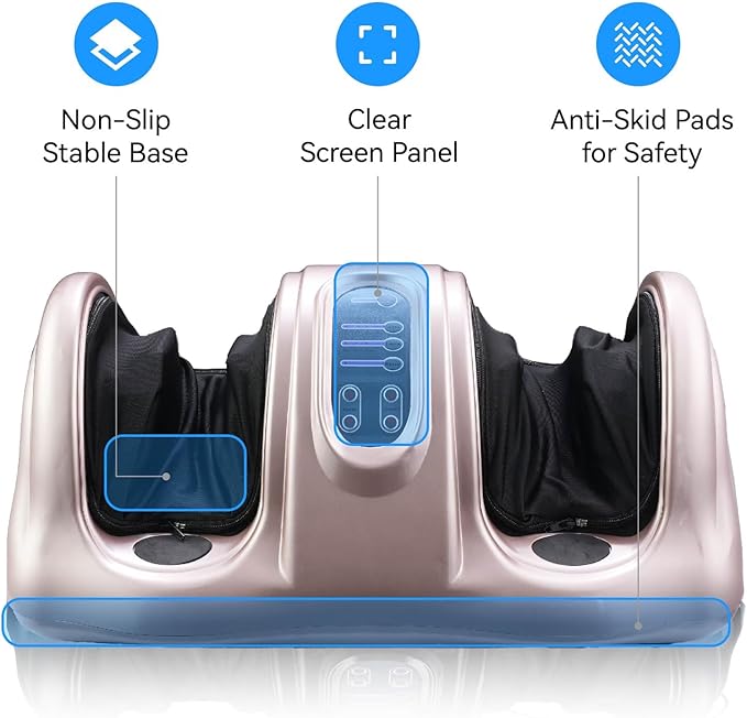 Premium Shiatsu Foot Massager with Remote Control Deep Kneading Rolling &amp Heat Therapy for Feet Ankles &amp Legs Plantar Fasciitis &amp Neuropathy Pain Relief Gift for Men/Women/Parents (Ro
