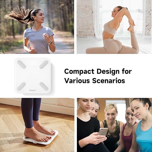 Yunmai Smart Scale with BMI Body Fat Muscle Mass Digital Weight Body Fat Scale Mini 13 Body Composition Scale Bluetooth Health Apps Compatible Rechargeable 400lb