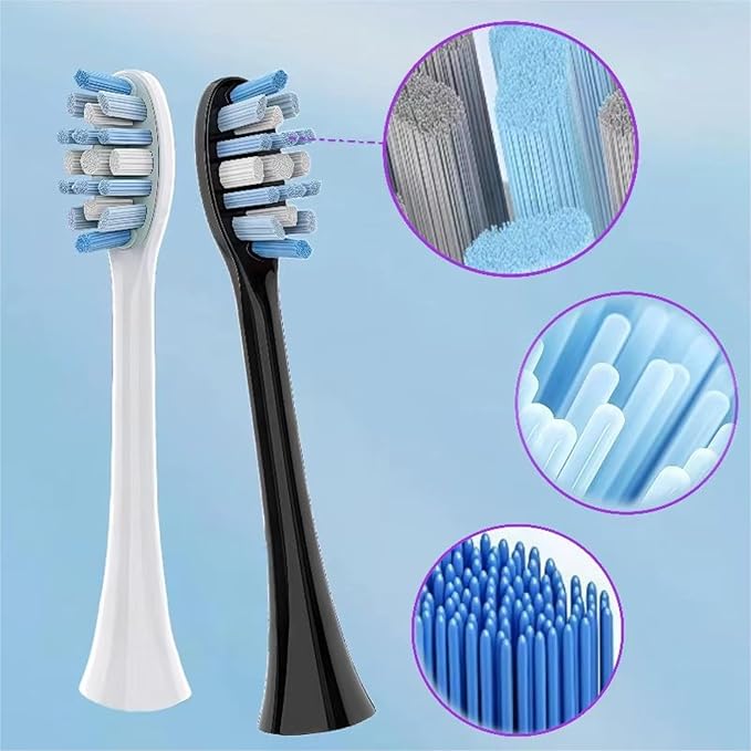 Electric Toothbrush Replacement Brush Heads - Compatible for Panasonic EW-DC01 EW-DC02 EW-DC12 EW-DC20 PDP51(4 White 4 Black)