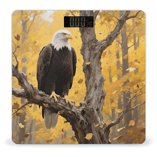 American Bald Eagle Bathroom Scale for Body Weight Bathroom Digital Electronic Weighing Scale with Back Lit LED Display Sturdy Tempered Glass Weight Watchers Scales 400lb