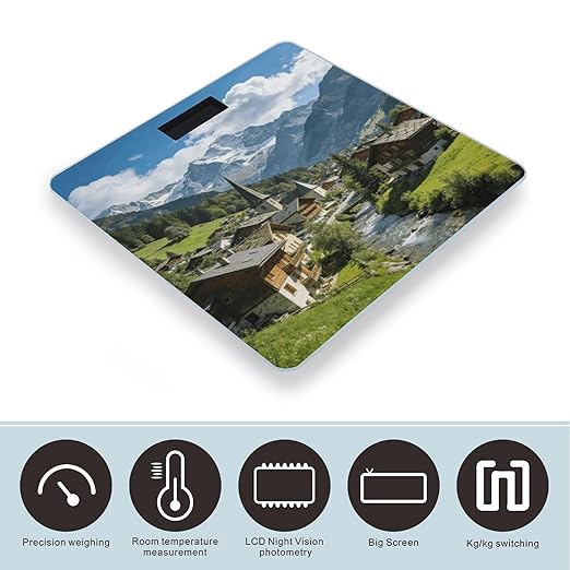 Morzine Smart Scale for Body Weight Digital Bathroom Scale Toughened Glass Weight Scale with Large LCD Backlight Display High Precision Scales Weighing Machine