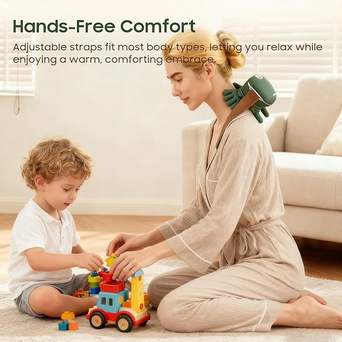 Hand Neck Massager with Fingers Shoulder and Neck Massager with Hands Bionic Heated Massager Deep Tissue Massage Shoulder &amp Cervical Relief Relax Muscle Tension Hands-Free Portable