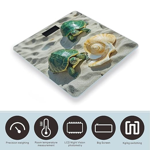 Two Turtles and Shells Scale for Body Weight Highly Accurate Digital Bathroom Body Scale Digital Bathroom Scales for People Anti-Slip Large LCD Display Smart Scales