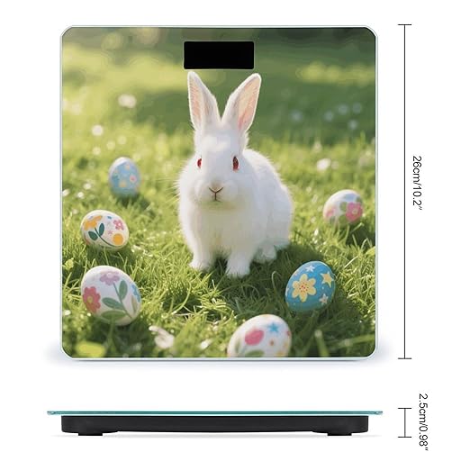 Bunny Eggs Weight Scale Cute Bathroom Scale for Body Highly Accurate Digital Weighing Machine for People Compact LCD Display Scales with Sturdy Toughened Glass Scales
