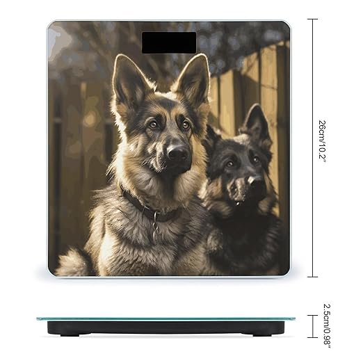 Digital Bathroom Scale for Body Weight Scale with Bright LCD Display High Accuracy Step-On Technology Auto On/Off German Shepherd Digital Scales 400 Lbs /180kg
