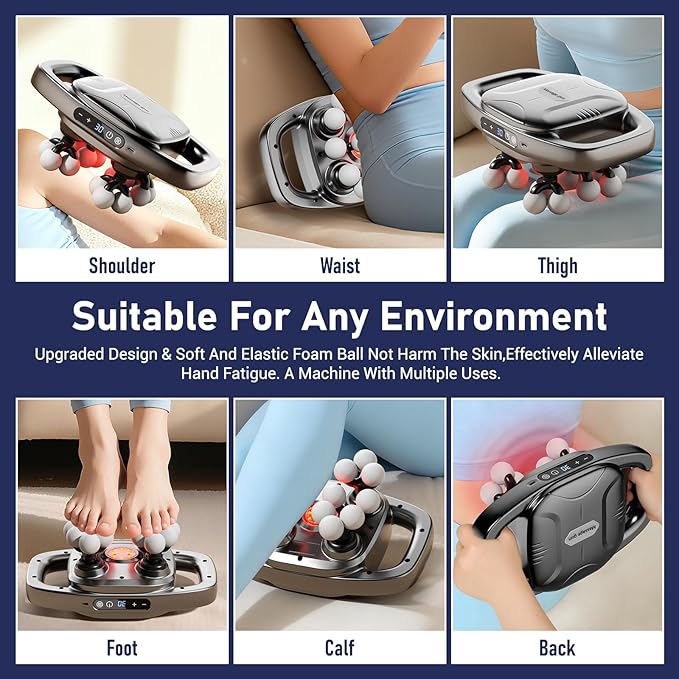 16 Head Massage Gun Deep Tissue Percussion Back Massager with 3 Modes &amp 30 Intensities Quiet Muscle Massage Pain Relief Portable Percussion Massage Gun for Back Neck Shoulders Legs Waist B