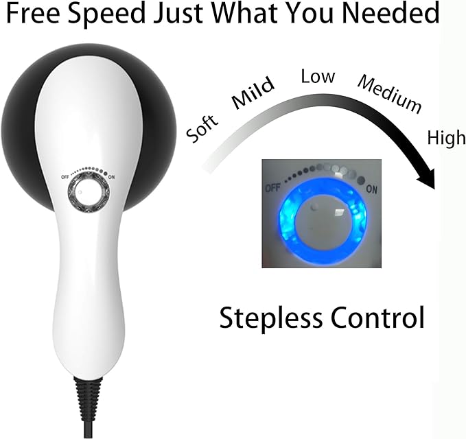 Handheld-Cellulite Massager Body Sculpting-Machine Full Body Massager Hand Held Back-Massager Electric Foot Massager Body Shaper for Women Celulitis-Remover Machine with 4 Massage Wand Attachment
