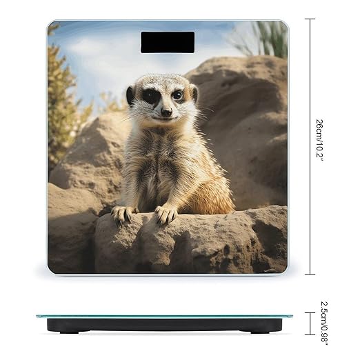 Meerkat Animal Scale for Body Weight Accurate Digital Bathroom Scale Toughened Glass High Precision Scales Smart Weight Scales with Large LCD Backlight Display Weighing Machine