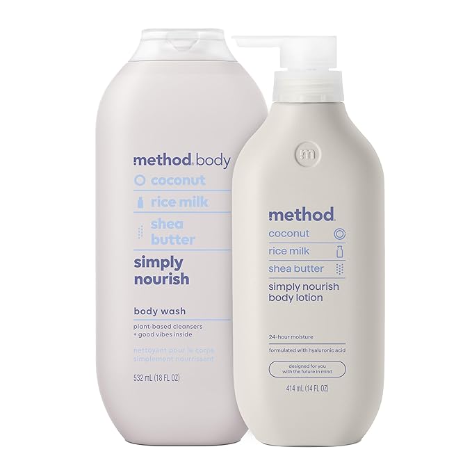Method Body Wash (18oz) and Lotion (14oz) Gift Set Simply Nourish