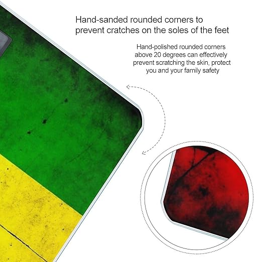 Men's Fashion Automatic Switch Digital Bathroom Weighing Scale Smart Scale Red Yellow Green Rasta Flag