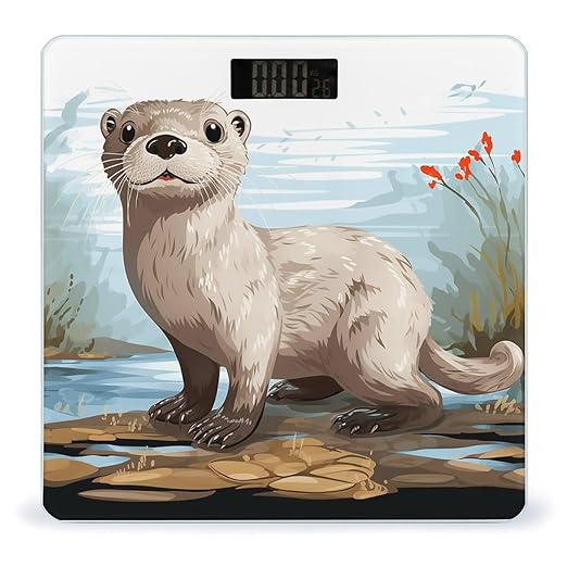 Otter Bathroom Scale Ultra-Bright Liquid Crystal Screen Weight Scale Accurate Bathroom Body Scales for Body Weight Bathroom Pet Home Bedroom Gift-Giving
