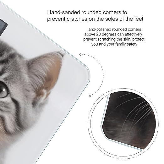 Cats Bathroom Scale for Body Weight 400 Lb Weight Scale with High Precision Sensors Tempered Glass Highly Accurate Digital Weighing Machine for People