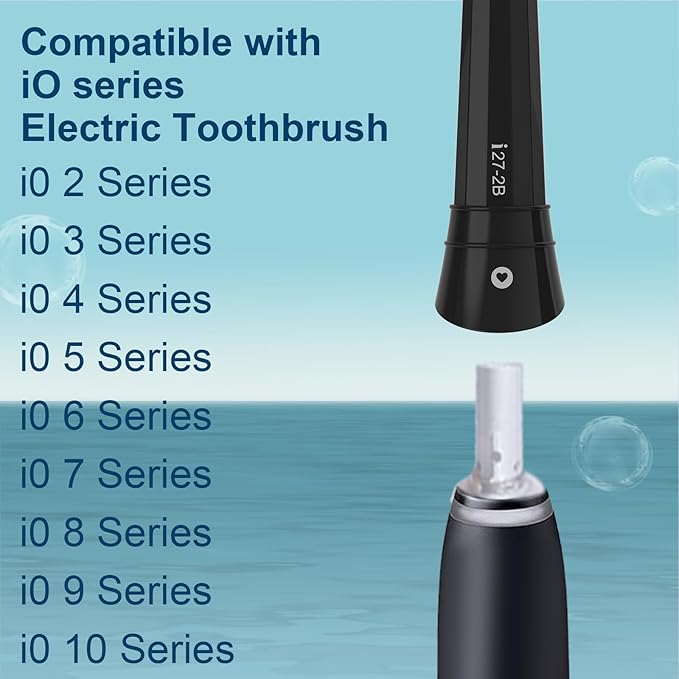 10PCS iO Replacement Heads Compatible with Oral B iO 2/3/4/5/6/7/8/9/10 Series Electric ToothbrushIO Toothbrush Heads Compatible with Oral B iOMedium-Hard bristles Care for Your TeethBlack