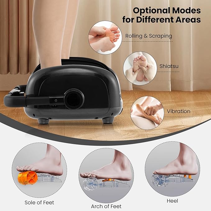 ARLIME Foot Massager with Heat Deep Kneading Shiatsu Feet Massager Machine with Compression Muscle Arm Relaxation Gifts for Elder Men Women (Grey)