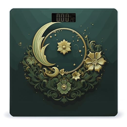 Ramadan on Green Wallpaper Weight Scale Digital Electronic Scales Bathroom Scale Larg LCD Backlight Display High Precision MeasurementsTempered Glass