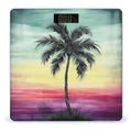 Tropical Palm Tree Bathroom Scale Rounded Smart Scale for Body Weight Automatic Power On/Off Weight Scales Accurate Bathroom Digital Scales for Pet Home Bedroom Kitchen