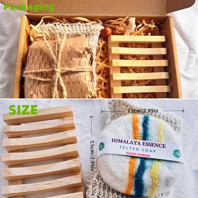 Handmade Felted Essential oil SoapHandcrafted Felted SoapUnique Bathroom DecorTibetan Yak Milk and WoolFacial Cleanser Body Wash 100g (Yak Milk)
