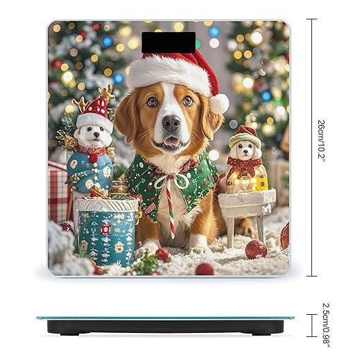 Merry Christmas Dog Scale for Body Weight Highly Accurate Digital Bathroom Body Scale Digital Bathroom Scales for People Anti-Slip Large LCD Display Smart Scales