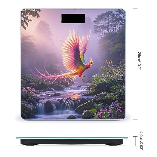 Digital Bathroom Scale for Body Weight Scale with Bright LCD Display High Accuracy Step-On Technology Auto On/Off Phoenix is Flying Digital Scales 400 Lbs /180kg