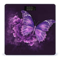 Beautiful Purple Butterfly Floral Scale for Body Weight Digital Bathroom Scale Accurate Smart Weight Scales with Large Display Weighing Machine High Precision Scales