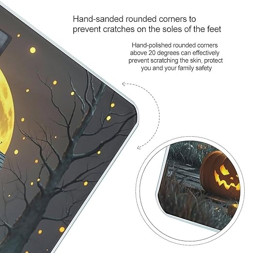 Halloween Night Bathroom Scale for Body Weight Bathroom Weighing Scales with Back Lit LED Display Sturdy Tempered Glass Body Weight Bathroom Scale 400lb Weighing