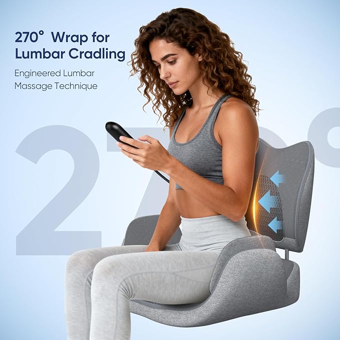 Multifunctional Pelvic Correction &amp Massage CushionPelvic Floor Repair &amp Hip Shaping for Postpartum Recovery Waist/Buttock Massager with Heat Timer &amp Smart Control Chair Pad for Muscle