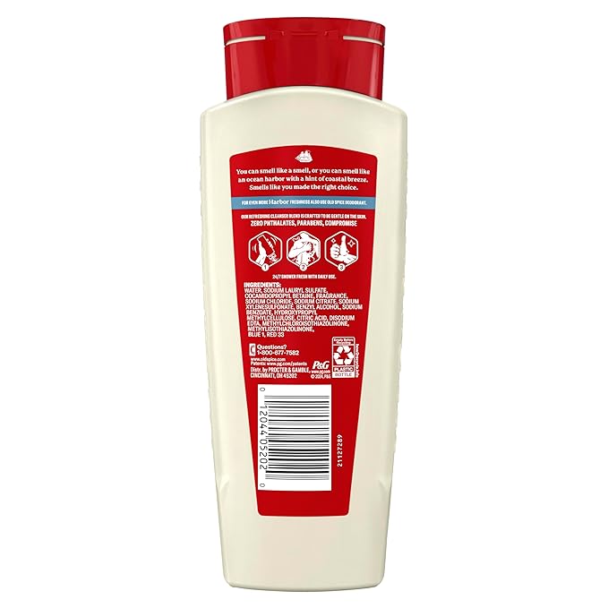 Old Spice Cleansing Body Wash for Men 24/7 Shower Fresh with Lasting Scent Cleanse &amp Refresh Gentle on Skin Vitamin B3 Harbor with Coastal Breeze + Driftwood Scent 18 oz (Pack of 4)