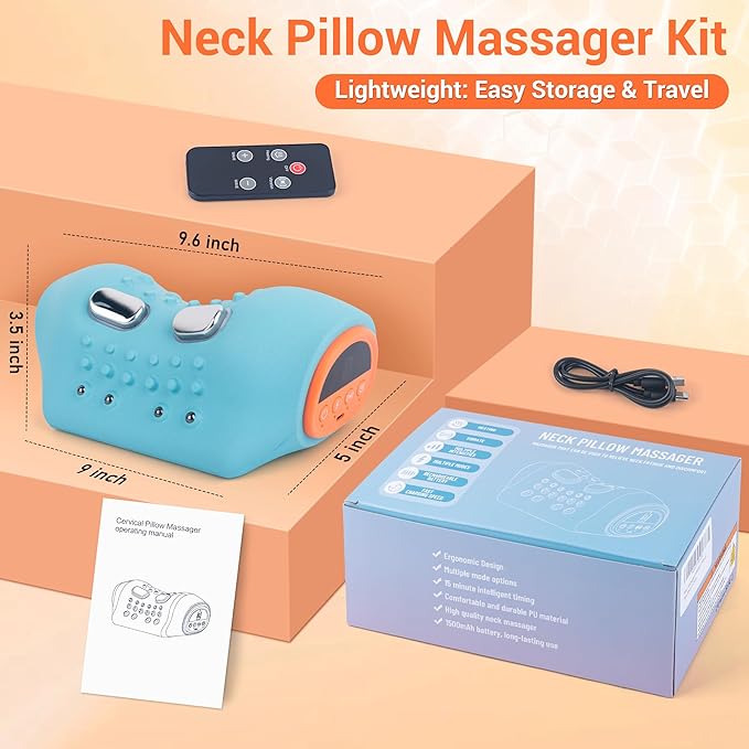 Upgraded Neck Massager 2026 Neck and Shoulder Massager with Heat Stretcher Vibration Portable Cervical Traction Device Neck Massagers for Pain Relief Deep Tissue