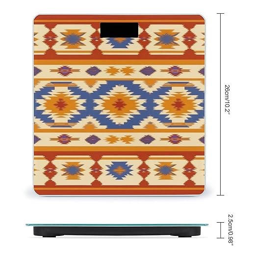 Men's Fashion Automatic Switch Digital Bathroom Weighing Scale Smart Scale Ethnic Tribal Navajo Indiana Western Southwest