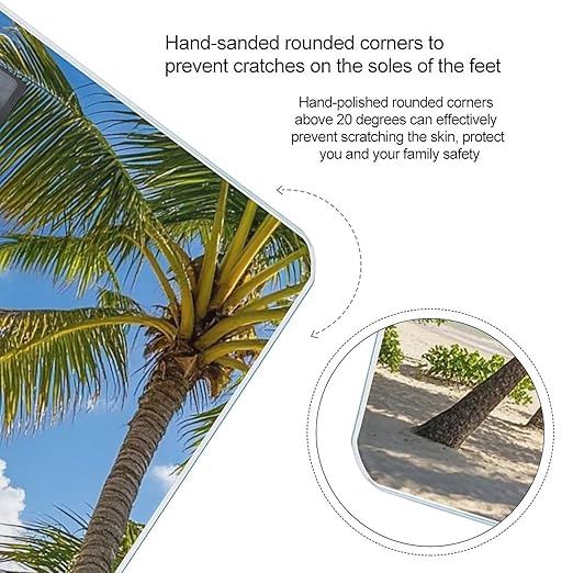 Tropical Palm Tree Hawaii Beach Scale for Body Weight Accurate Digital Bathroom Scale Toughened Glass High Precision Scales Smart Weight Scales with Large LCD Backlight Display Weighing Machine