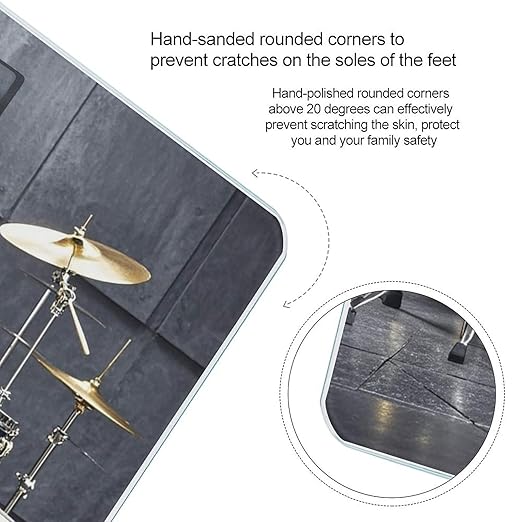 Cool Drum Set Scale for Body Weight Highly Accurate Digital Bathroom Body Scale Digital Bathroom Scales for People Anti-Slip Large LCD Display Smart Scales