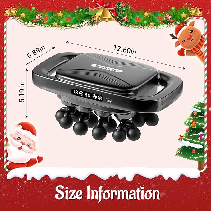 20-Head Massage Gun Set Deep Tissue Percussion Massager with 3 Modes &amp 30 Intensities Quiet Muscle Massage Gun Up to 3 Hours Battery Life for Back Shoulders Legs Foot Body Muscle Pain Relie