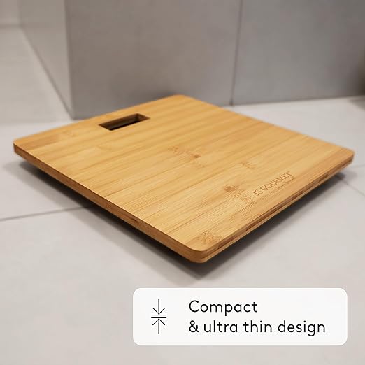 Wooden Bamboo Bathroom Body Weight Scale with Digital LCD Display Maximum Capacity of 396 lbs Adding a Stylish &amp Modern Touch to Your Toilet