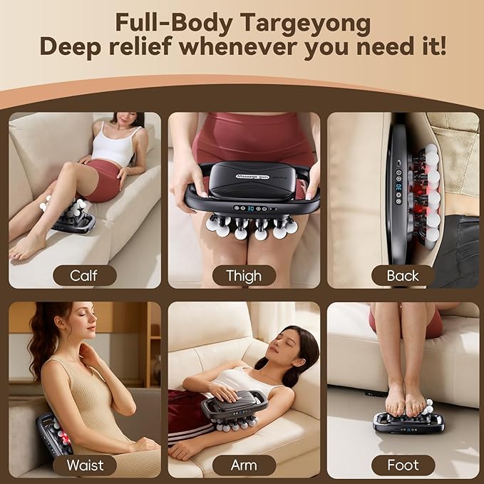 20-Head Massage Gun2026 Upgrade Deep Tissue Percussion Massager with 3 Modes 30 Intensities Quiet Muscle Tension Release Electric Massage Tools for Back Shoulders Legs