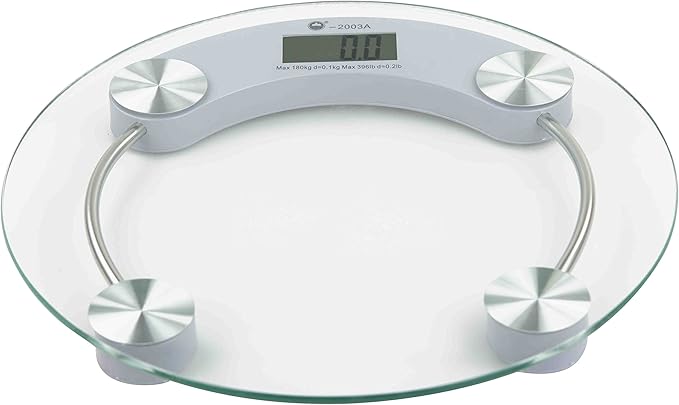 Home Basics Glass Bathroom Scale Round No Size Clear