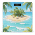Tropical Island Weight Scale Cute Bathroom Scale for Body Highly Accurate Digital Weighing Machine for People Compact LCD Display Scales with Sturdy Toughened Glass Scales